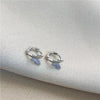 Silver Color Four Pointed Star Hoop Earrings For Women Simple Metal Cross Star Piercing Earrings Aesthetic Jewelry Gift - Image 8