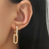 Retro Double Loop Design Drop Earrings Gold Color Geometric Round Hoop Earrings for Women Girls Punk Hip Hop Jewelry - Image 1