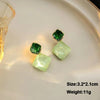 Green Color Hanging Earrings for Women Crystal Wedding Jewelry Imitation Pearl Drop Earrings Boucle Oreille - Image 27