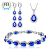 Water Drop Green Cubic Zirconia White CZ Silver Jewelry Sets For Women Wedding Earrings/Pendant/Necklace/Bracelet - Image 9