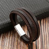 19/21/23cm Hand-woven Leather Bracelet Multilayer Tiger Eye Beaded Leather Men Bracelet Punk Bangle for Men Jewelry - Image 14