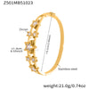 316 Stainless Steel Gold-Plated Shiny Zircon Square Cuff Bracelet Women's Double-Layer Openwork Star Heart Thick Bangle Jewelry - Image 8