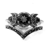Three-Piece Star and Crescent Ring Set in Multiple Colors - Image 2