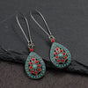 Vintage Ethnic Bohemian Drop Dangle Earrings For Women Wooden Tassel Pearl Beaded Geometric Leaf Flower Round Boho Earrings - Image 25
