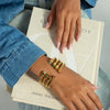 Yori Stone Blue Turquoise Stainless Steel Ribbed Bracelet Gold Plated Gift Gold Pvd Plated Jewelry - Image 4