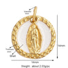 Shell Gold Inlaid Zirconia Charm Geometry Pendant,Holy Religious Jesus Virgin Mary Jewelry Necklace Accessories Supplies - Image 38