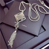 Swan Snowflake Long Necklace Sweater Chain Metal Chain Square Tassel Women Girls Pendant Necklaces Accessories Jewelry - Image 4