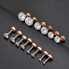 Stainless Steel Crystal Flat Back Stud Earrings 4 Prong Setting 2mm to 10mm 1 Pair - Image 1