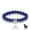 Men 12 Zodiac Signs 8mm Beads Bracelets Handmade Vintage Blue Lava Stone Beads Elastic Bangles Women Jewelry Gifts - Image 14