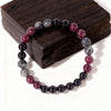 Black Glitter Stone Bracelet For Women Garnet Stone Beads Elastic Chain Bangle Men Party Jewelry Gift - Image 4