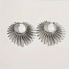 Metal Sun Flower Retro Earrings Female Light Senior Sense Exaggerated Fan Ear Buckle Attendance Cocktail Stud Fan - Image 4