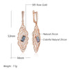 Rose Gold Color Flower Dangle Earrings for Women Square Colorful Zircon Accessories Daily Jewelry - Image 2