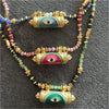 Double-Sided Eye Pendant Necklace with Woven Cord in Three Colors - Image 6