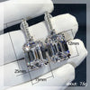 Women's Earrings with Square Crystal Cubic Zirconia Wedding Engagement Accessories Jewelry - Image 6