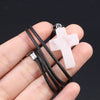 Charm Natural Semiprecious Stone Cross Shape Crystal Tiger Eye Agate Pendant Necklace Jewelry Gift for Women 25x18mm - Image 15