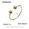 Simple wire double ball gold-plated stainless steel women's bracelet, and rust-free, worn by couples - Image 2