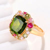 Newly Colorful Green Cubic Zirconia Rings for Women Special-interested Wedding Party Accessories Female Jewelry - Image 3