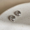Silver Round Stud Earrings for Women Simple Inlaid Design Hoops Earrings Wedding Party Jewelry Accessories Gifts - Image 9