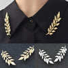 European and American Style Retro Golden Leaves Suit Collar Shirt Collar Pin Buckle Collar Clip Brooch Unisex Rhinestone Brooch - Image 2