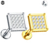 1PC Titanium 16G Square &Round CZ Labret Medusa Monroe Piercing Helix Cartilage Conch Tragus Lobe Stud Earring Jewelry - Image 2
