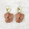 Gold Color Metal Leaf Acrylic Petal Flower Drop Earrings For Women Rose Pink Blue Orange Green Colors - Image 7