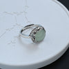 Silver Open Finger Ring Flower Leaf Design Green Golden Vintage Stackable For Women Girl Jewelry Gift - Image 12
