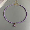 Whale-Tail Pendant Necklace with Colorful Seed Beads - Image 3