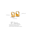 Glossy Metal Stainless Steel Rectangle Geometric Hoop Earrings Gold Color Pvd Plated Texture Jewelry Gift - Image 6