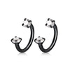 2Pcs Stainless Steel Crystal CZ Tragus Piercing Helix Studs Earrings For Women Girls Hoop Nose Ring Body Piercing Jewelry - Image 12
