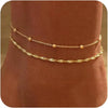Silver Plated Stainless Steel Ankle Bracelets for Women, Layered Twisted Chain Satellite Bead Anklets Set - Image 7