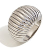 316L Stainless Steel Wide Ribbed Dome Shape Chunky Ring Gold Plated Pvd Jewelry For Women Daily Wear - Image 8