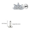 Titanium 16G Marquise Lotus CZ Flower Flat Back Stud Labret Tragus Helix Cartilage Conch Earring Piercing - Image 14