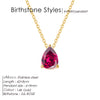 Stainless Steel Teardrop Pendant Necklace with Colorful Stone Details - Image 7