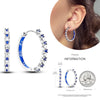 Silver Women Hoop Earrings Gifts For Girl U Rhombic Shape Geometric Lines Zircon Earring - Image 33