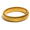 Stainless Steel Link Bangle with Rounded Profile in Gold-Tone or Silver-Tone - Image 14