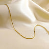 Women's Dainty Squashed Snake Chain Anklets Jewelry, Gold Color Stainless Steel Minimalist Anklet - Image 6