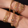 316 Stainless Steel Gold-Plated Shiny Zircon Square Cuff Bracelet Women's Double-Layer Openwork Star Heart Thick Bangle Jewelry - Image 2