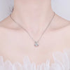 Teardrop Pendant Necklace with Clear Stone Accents - Image 3
