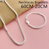 Silver 4mm Square Box Chain Necklace and Bracelet Set for Men and Women Party Jewelry - Image 7