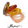 63mm Resin Thick Wrist Bracelet Bangle Autumn Winter Style Statement Jewelry Coffee Amber Champagne Pink - Image 1