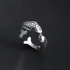 Retro Silver Jewelry Small Goldfish Pisces Fish Kiss Animal Elegant Opening Rings - Image 3