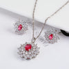 Retro Classic Temperament Women's Snowflake Set Zircon Crystal Pendant Necklace Earrings with Snowflake - Image 8