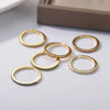 Thin Cubic Zirconia Stacking Ring in Gold-Tone Stainless Steel Adjustable - Image 47