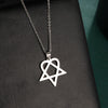 Him Heartagram Star Pendant Necklace Stainless Steel Heart Pentagonal Chain Necklace Women Couple Jewelry Wedding Gift - Image 22