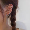 1pc Delicate Moon Star Long Chain Fake Piercing Earclip Earrings for Women Earcuff without Hole Y2k Jewelry Gifts - Image 3