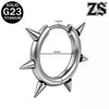 ZS 1 PC Titanium Punk Spike Hoop Earrings Women Men Round Earring Taper Clicker Rings Ear Conch Helix Piercing 10/12MM - Image 7