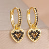 2PCS Light Heart Shaped Coloured Zircon Drop Earring For Women Temperament Gift Young Girls Statement Jewelry - Image 3