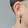 Rock Punk Stainless Steel Black Dangle Pendant Punk Minimalist Hanging Woman's Drop Earring for Man Piercing Ear Jewelry - Image 3