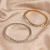 Wave Zircon Stainless Steel Gold Plated Bracelet, Silver Bracelet, Wedding Jewelry - Image 4