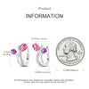 Colorful Cubic Zirconia Huggie Hoop Earrings in Flower Butterfly and Clover Designs - Image 58